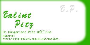 balint pitz business card